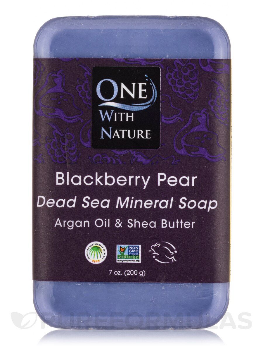 One With Nature Triple Milled Soap Bar - Blackberry Pear - 7 Oz